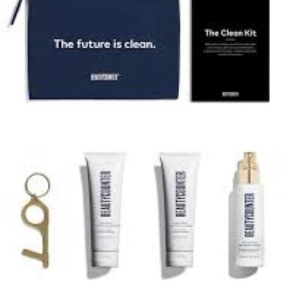 Beautycounter "The Clean Kit" 5 Piece Set New Cosmetic Bag Sanitizer Hand Wash - Picture 3 of 4